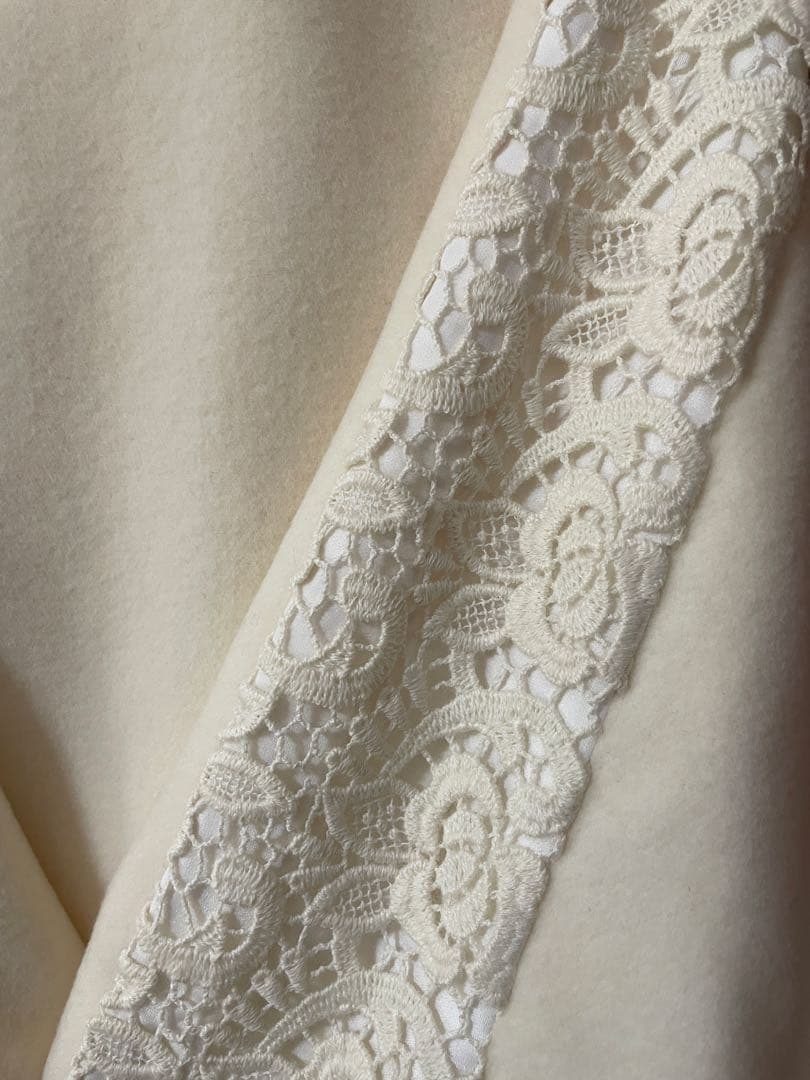 Rene ポンチョ ケープコート ホワイト アイボリー