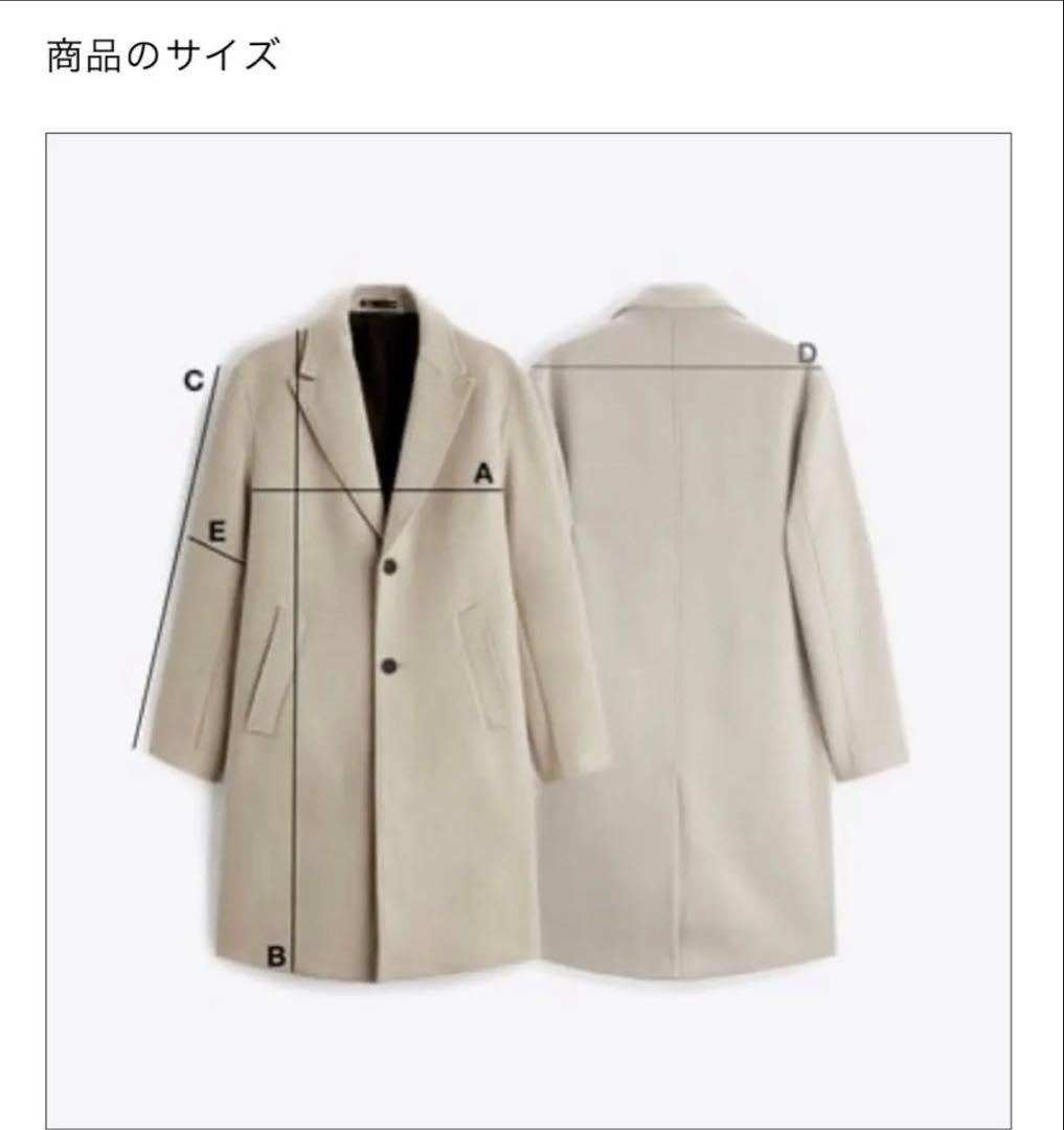 ZARA　ザラ　コート　メンズ　ブラック　新品　未使用