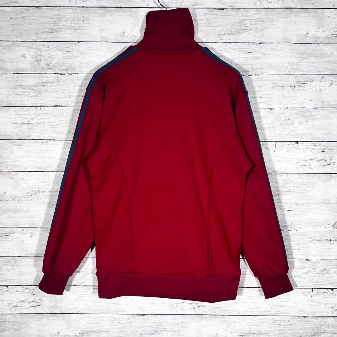 『希少』　adidas トラックジャケット　銀タグ　80s エンジ　【S】