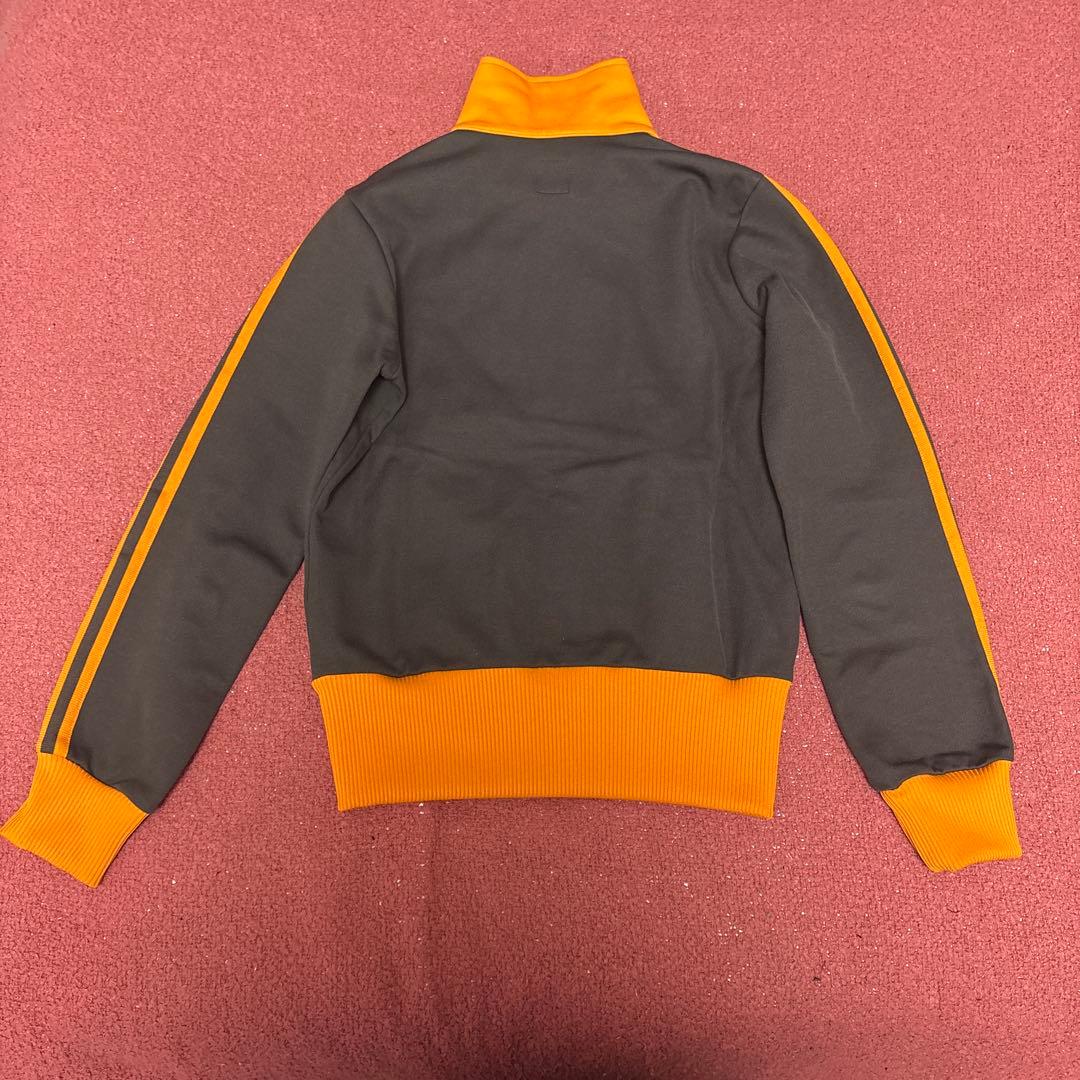 90s アディダス トラックジャケット 国旗 刺繍ロゴ 茶色 オレンジ