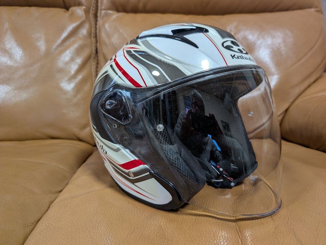 Kabuto ジェットヘルメット ホワイト/レッド