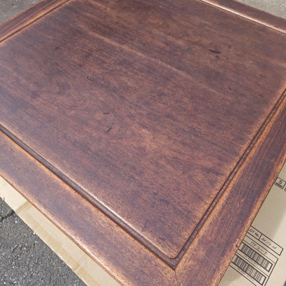 昭和レトロ 大正ロマン　無垢材　木彫　座卓　ちゃぶ台 　古家具　当時物　送料込