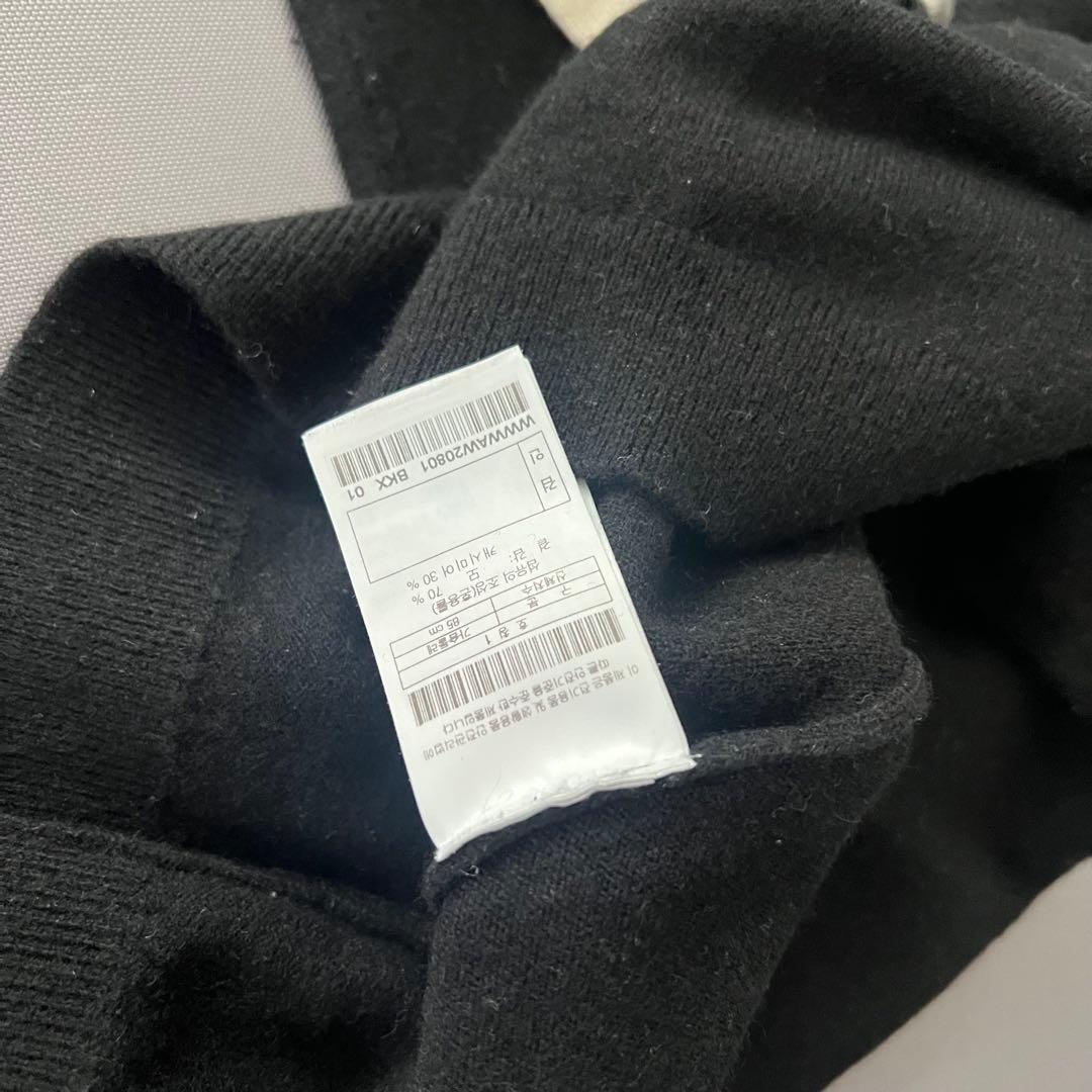 WAAC ワック　タートルネック　セーター　カシミア ゴルフ　カシミヤ　ロゴ　黒