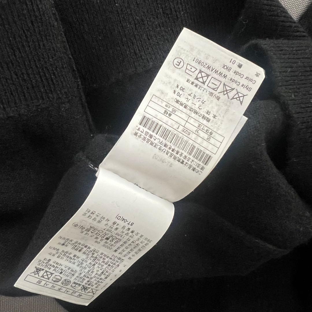 WAAC ワック　タートルネック　セーター　カシミア ゴルフ　カシミヤ　ロゴ　黒