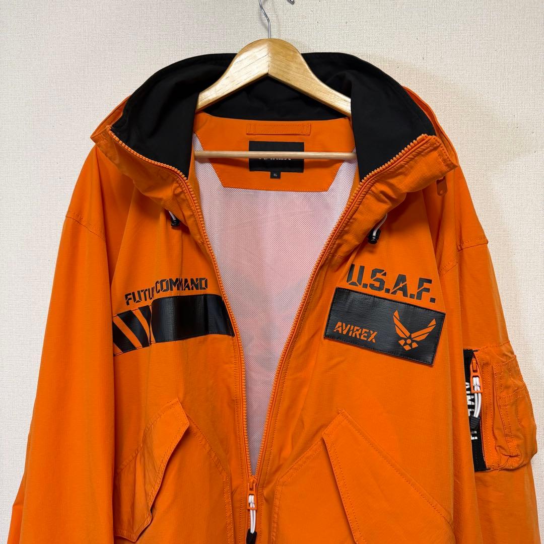 希少5L AVIREX USAF FUTURE COMMAND オレンジ