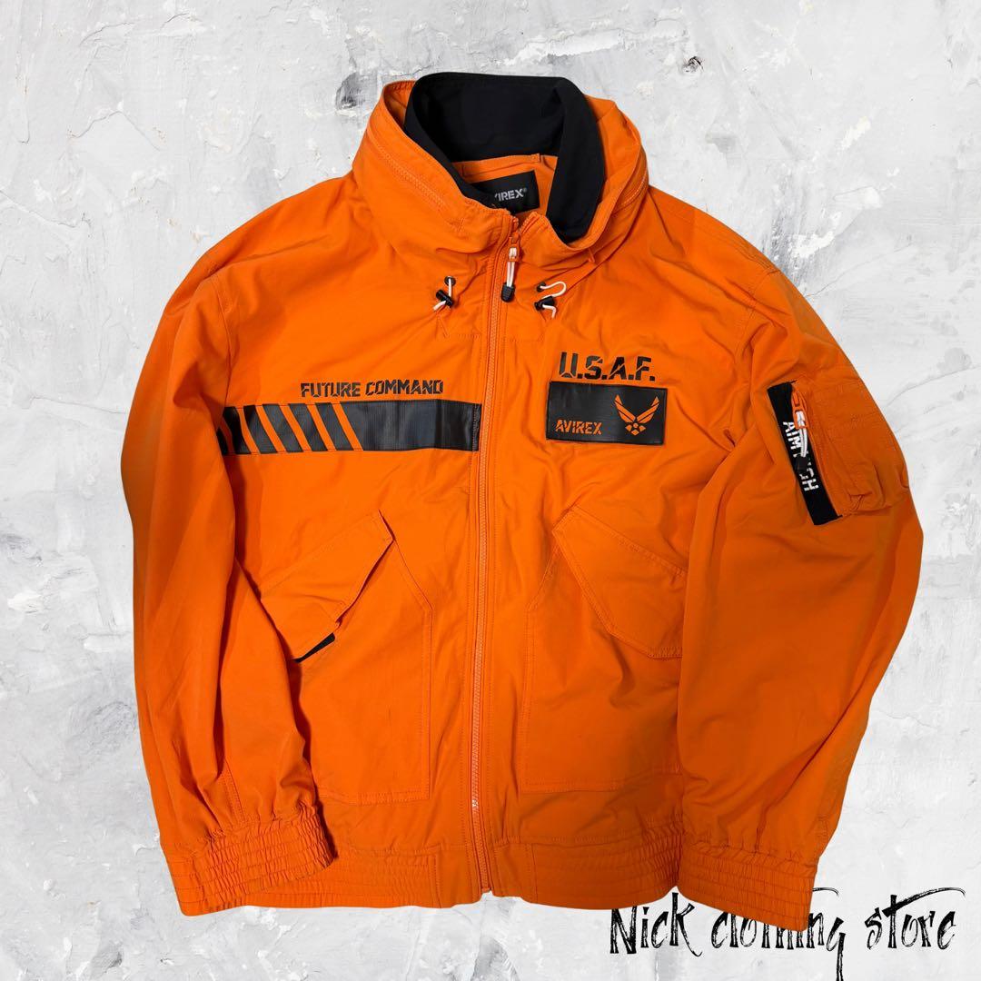 希少5L AVIREX USAF FUTURE COMMAND オレンジ