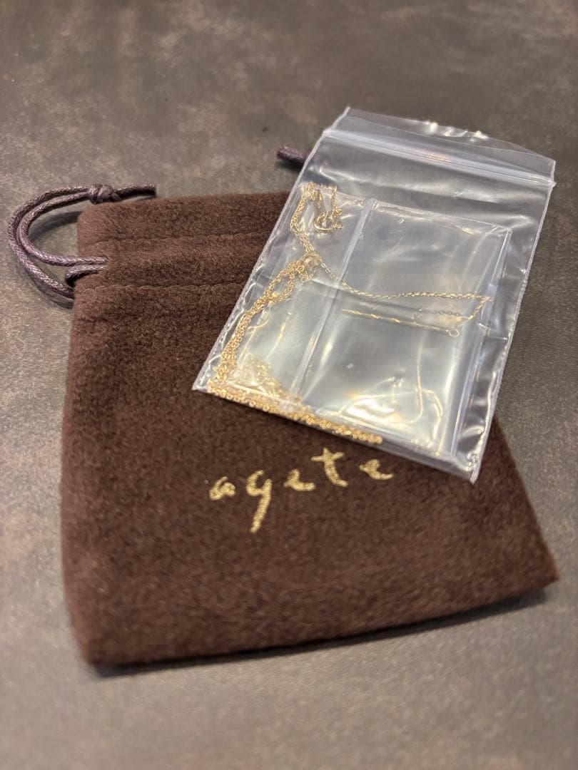 agete アガット　k10 Y字　ネックレス　イエローゴールド