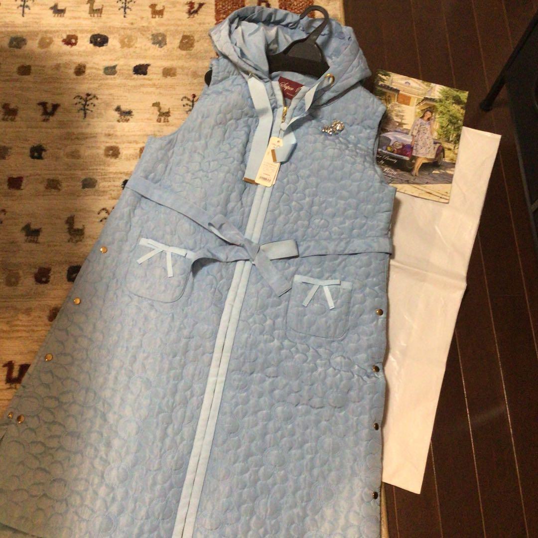 極美品❤️super beautyフラワーキルティングロングベスト　大きいサイズ