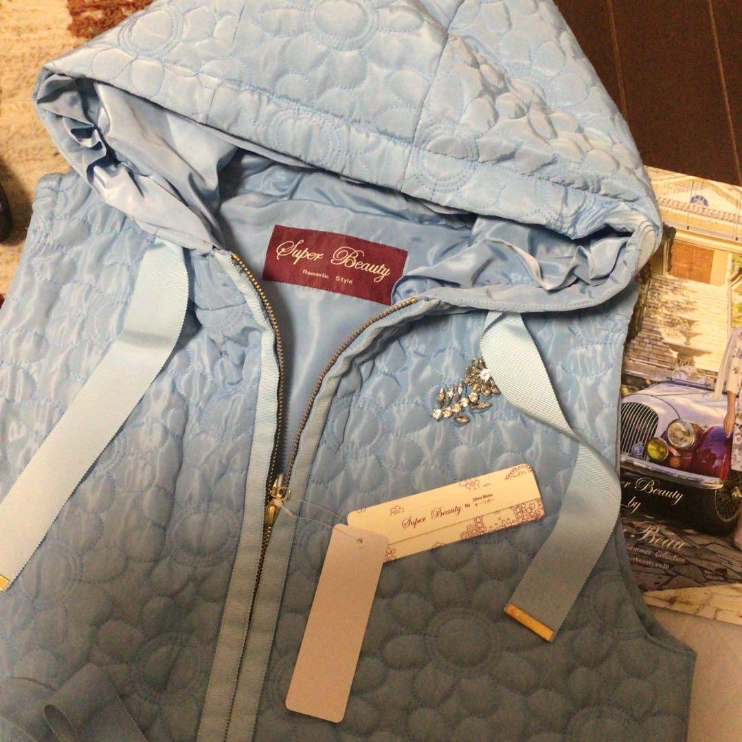 極美品❤️super beautyフラワーキルティングロングベスト　大きいサイズ