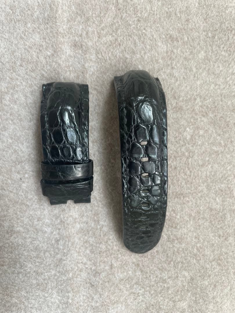 ノブ パネライ 尾錠用 極厚！24mm マットクロコ、裏撥水ラバー仕様