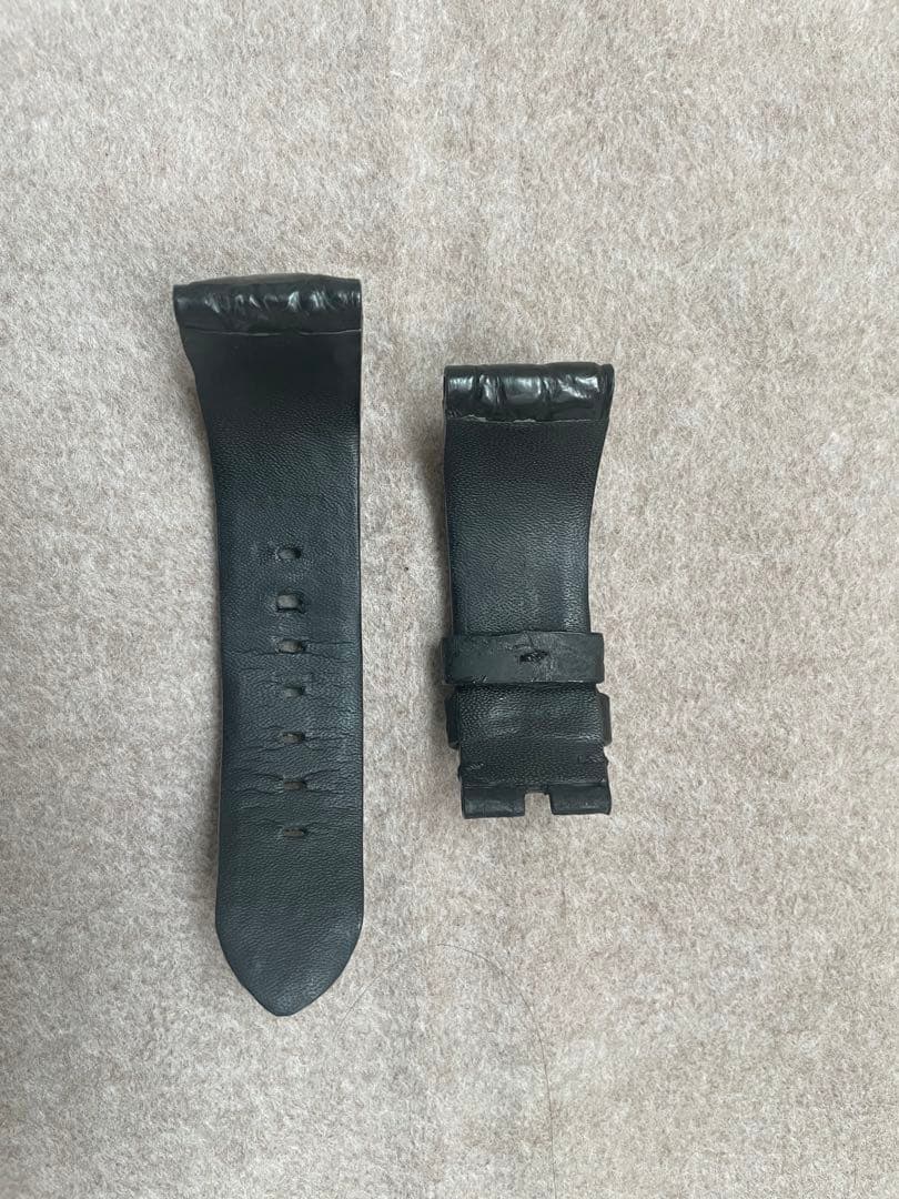 ノブ パネライ 尾錠用 極厚！24mm マットクロコ、裏撥水ラバー仕様