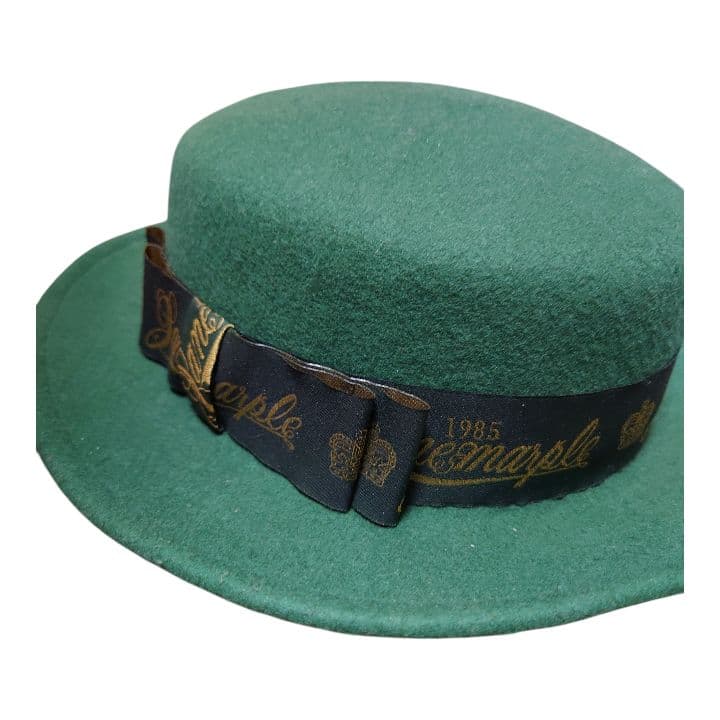 ロゴリボンのウールハット グリーン