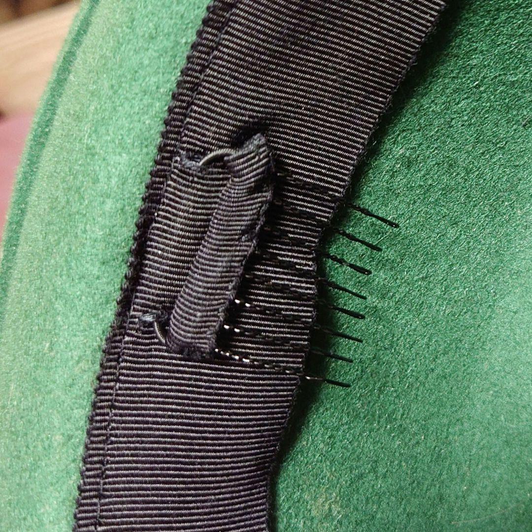 ロゴリボンのウールハット グリーン