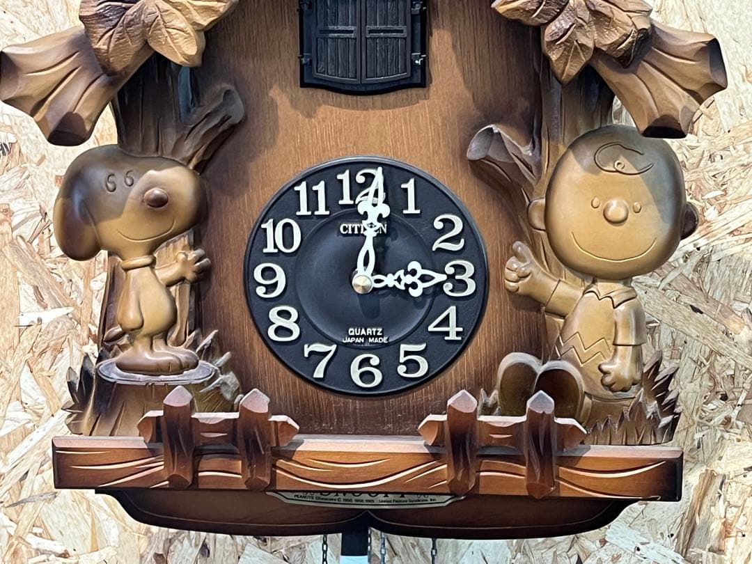 スヌーピー 鳩時計 CITIZEN レトロ 木製 ハト時計　SNOOPY 訳あり