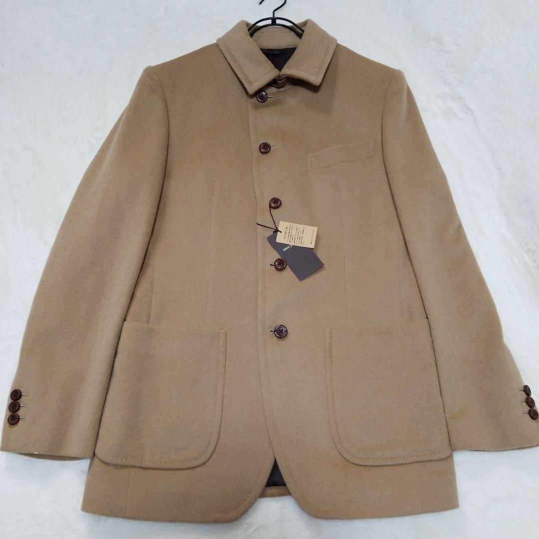 【超美品】コムサメン　アンゴラ　ハーフコート　キャメル　M　タグ付き