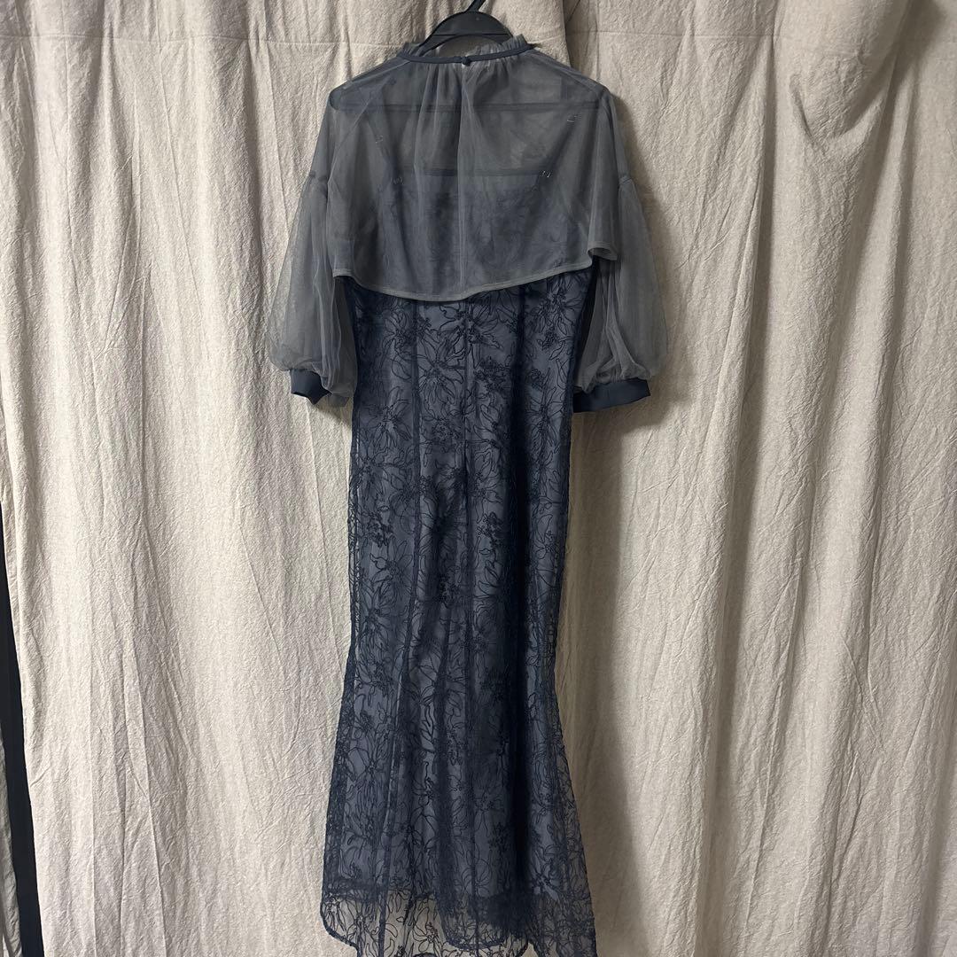 Leja リボン付きシアーボレロ刺繍レースマーメイドシルエットキャミワンピース