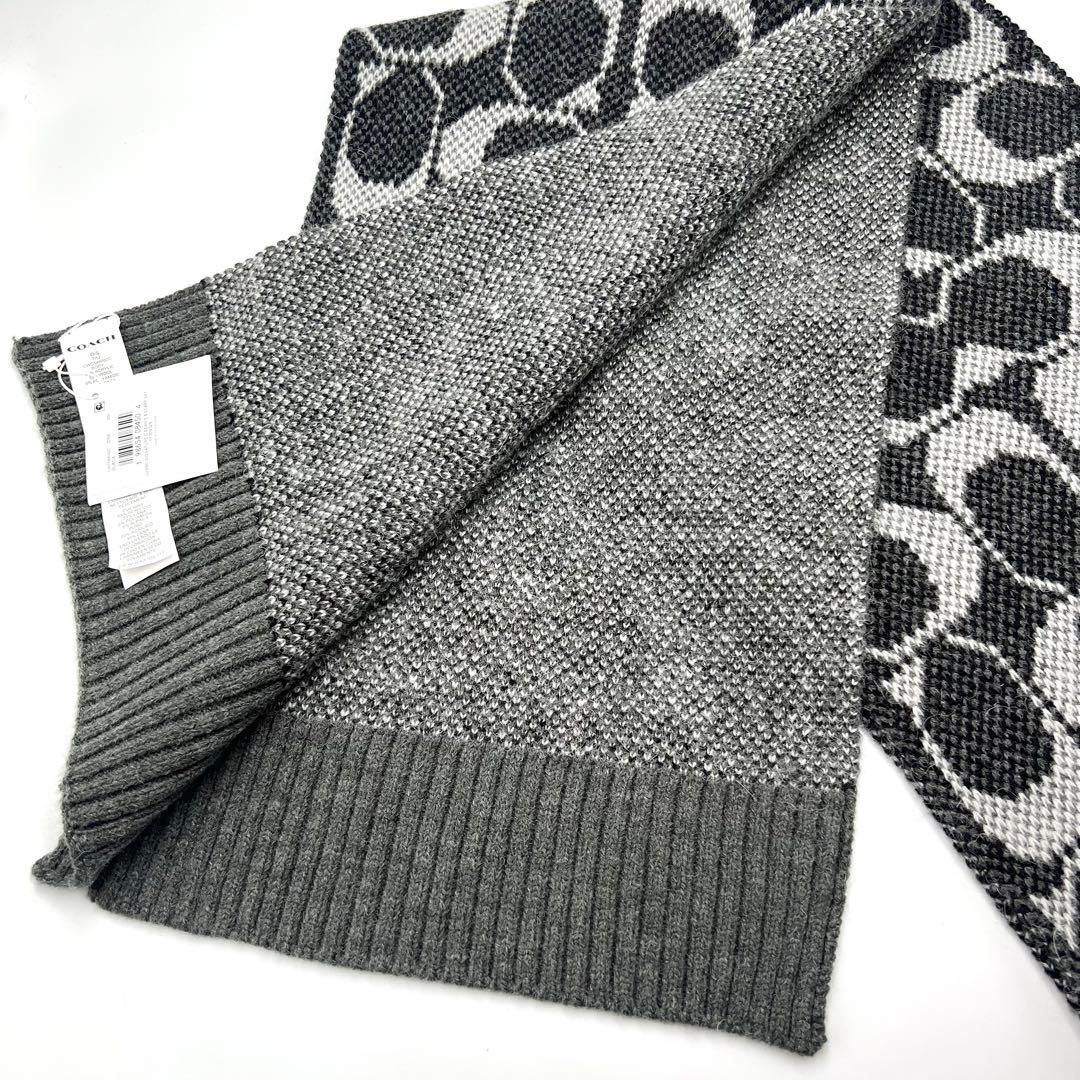 ◆新品 COACHコーチ ジャンボシグネチャー アルパカ混 マフラー◆