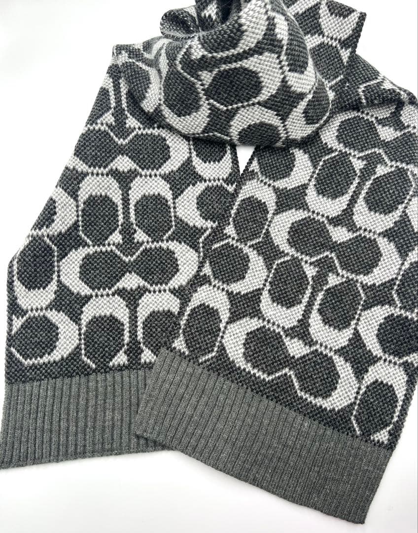 ◆新品 COACHコーチ ジャンボシグネチャー アルパカ混 マフラー◆