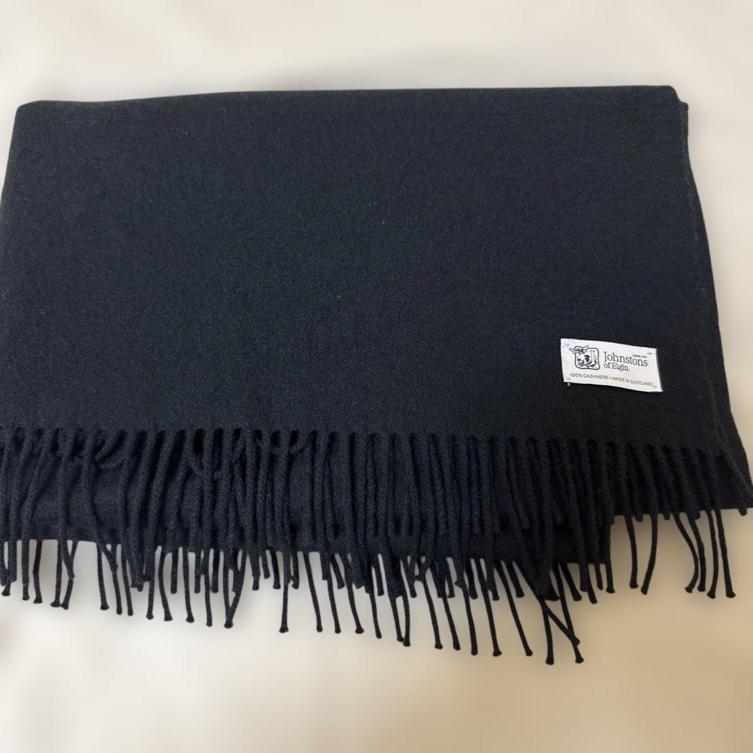 ジョンストンズ大判ストールブラック