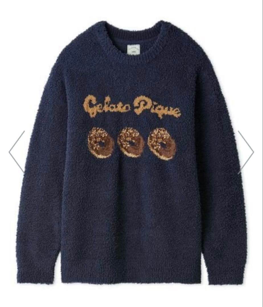 【新品】ジェラートピケ　ドーナツジャガードプルオーバー　ネイビー
