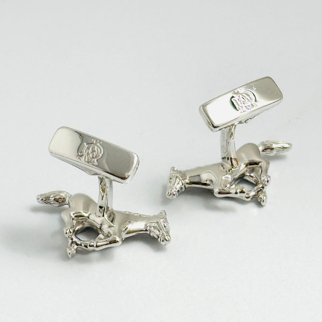 未使用級　希少　Dunhill ホース　カフス　925 馬　アニマル　シルバー