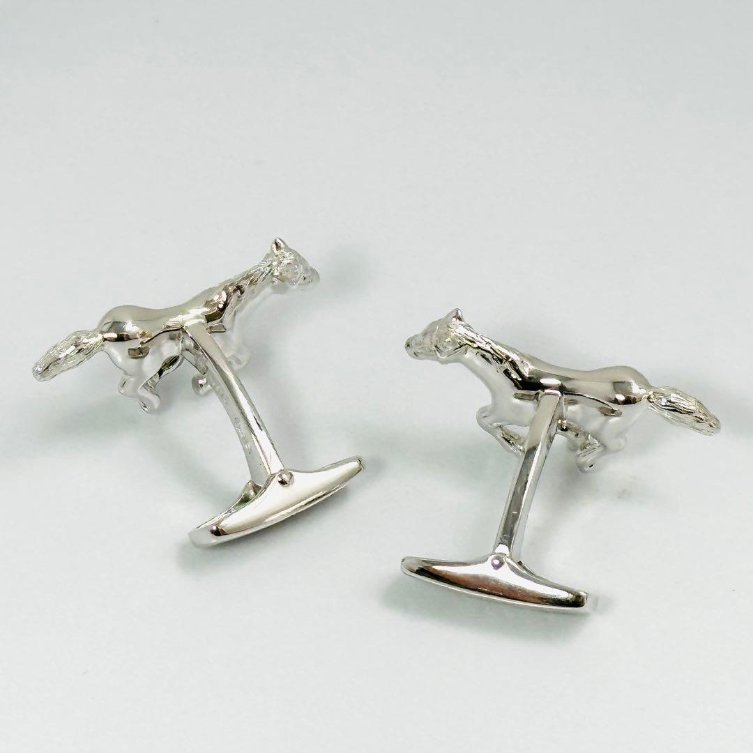 未使用級　希少　Dunhill ホース　カフス　925 馬　アニマル　シルバー
