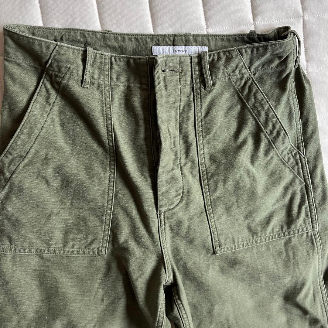 FRAMeWORK ミリタリースラブバックサテンベイカーパンツL