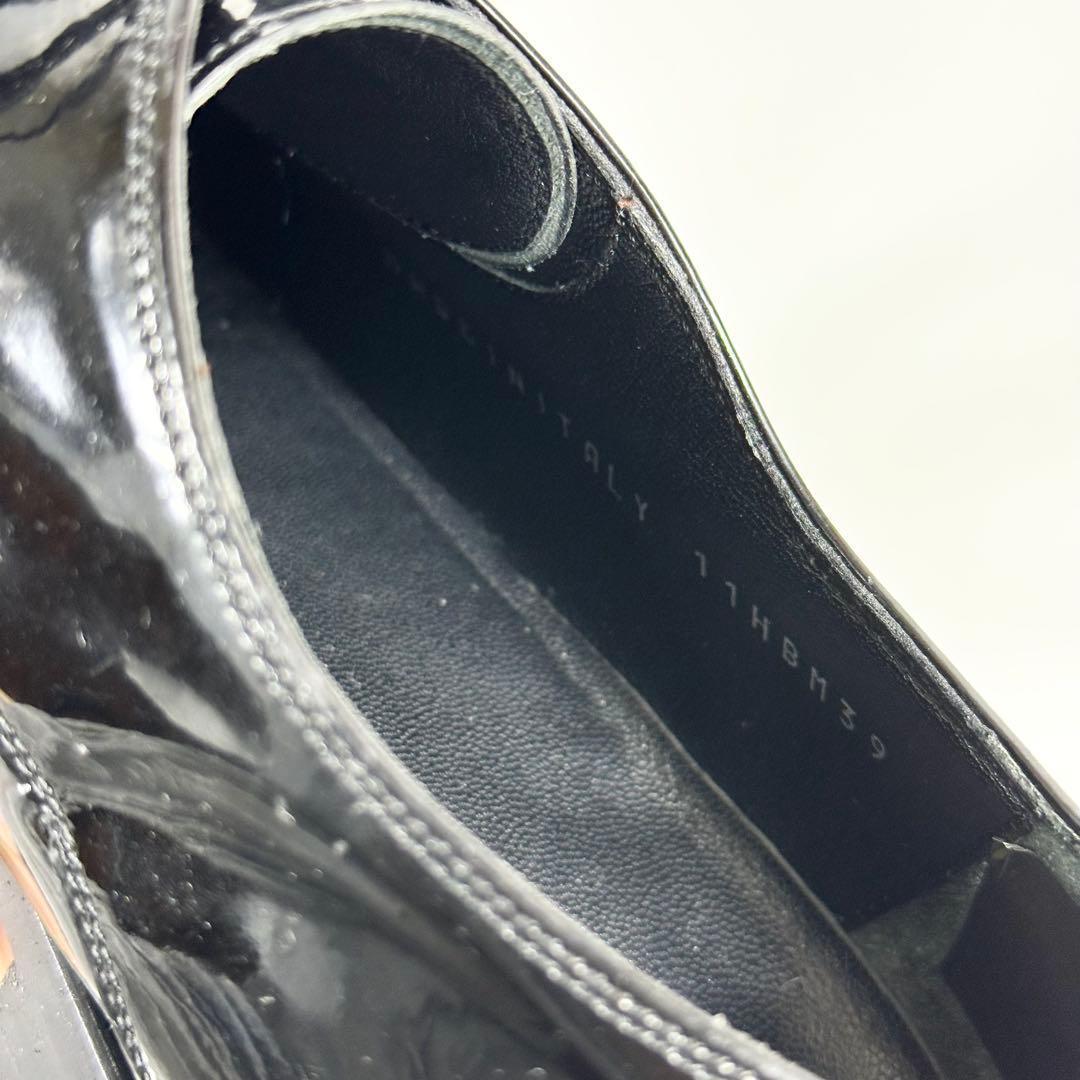 Dior HOMME エナメル レザー ブラック シューズ 39 パテント