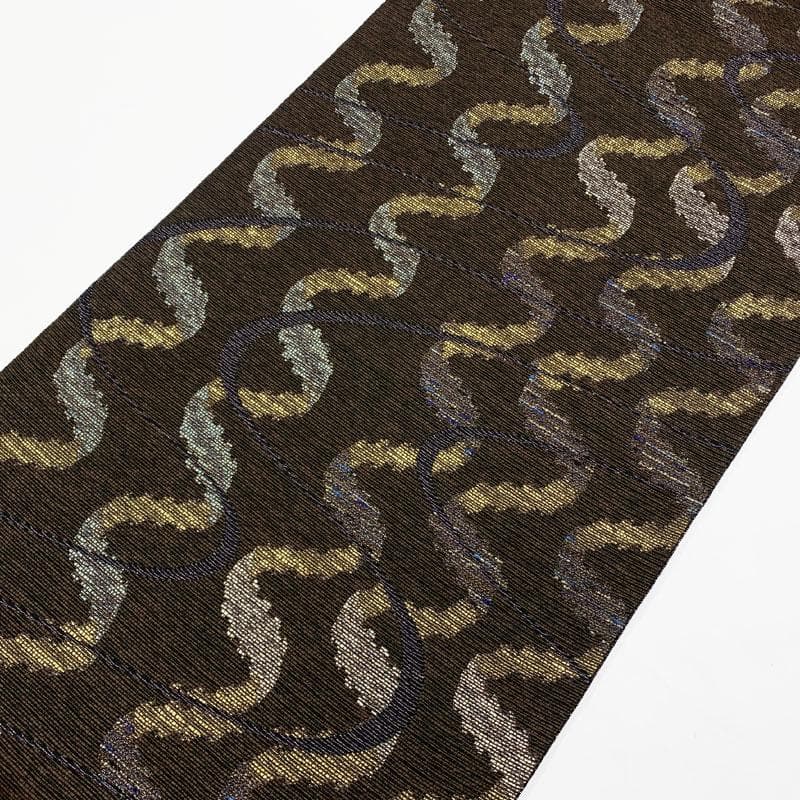 601my66◇岩井友見 日本舞踊家 岩井流宗元 両面 金銀箔糸 袋帯◇美品