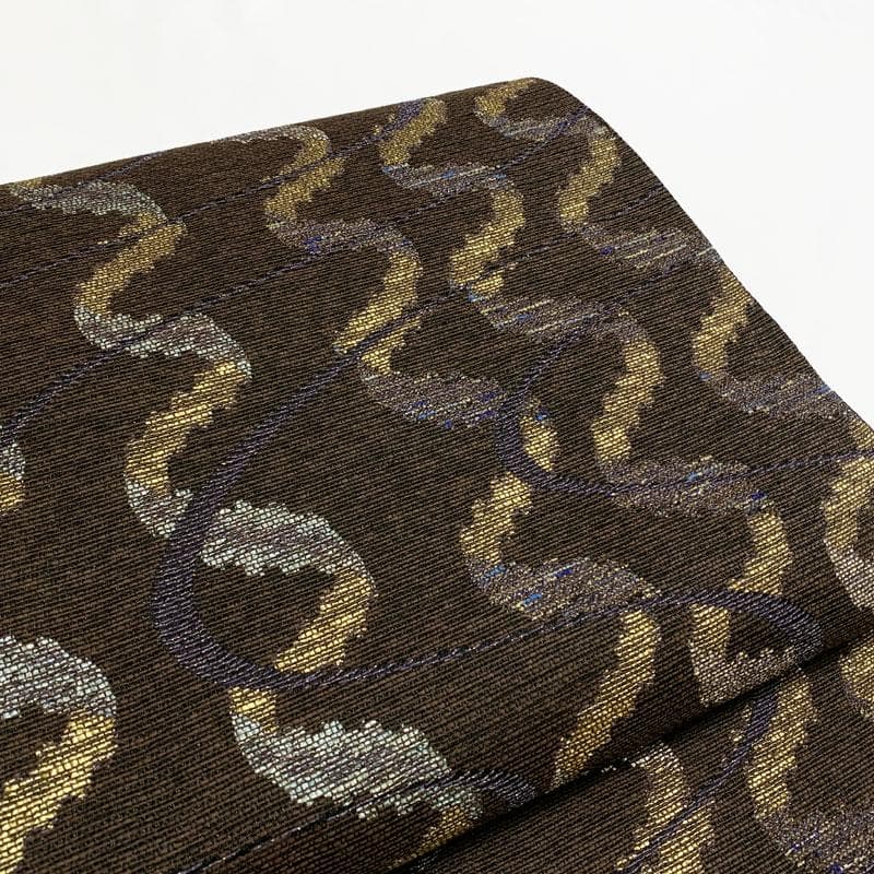 601my66◇岩井友見 日本舞踊家 岩井流宗元 両面 金銀箔糸 袋帯◇美品