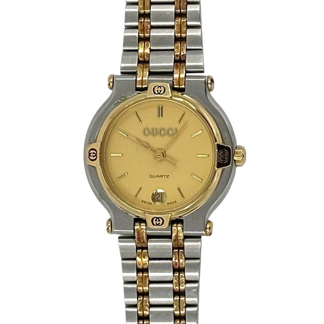 新品電池交換済 GUCCI 腕時計　レディース　9000L デイト　ゴールド