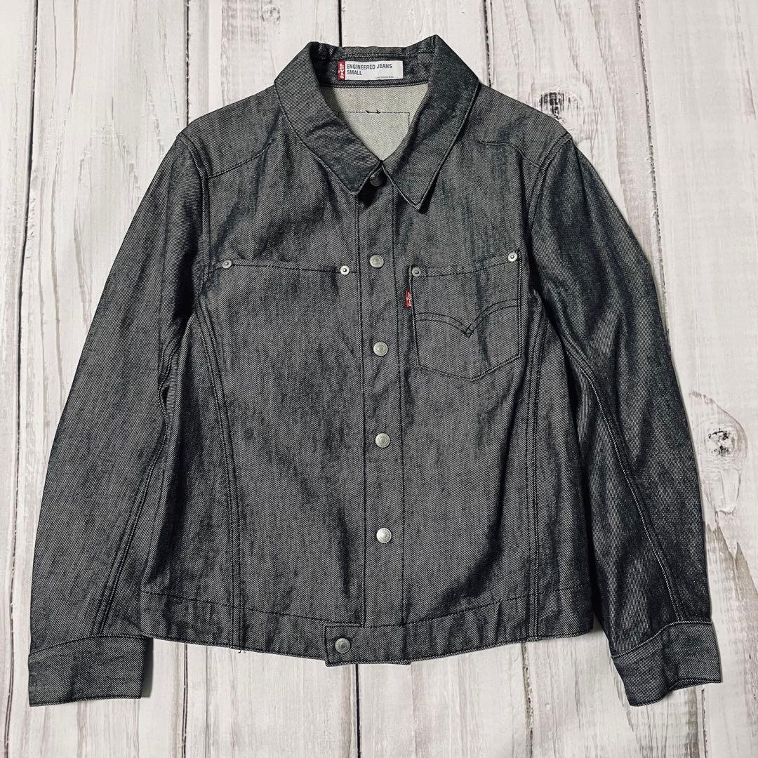 超希少00s日本製リーバイスエンジニアード 先染ブラックセットアップ立体裁断
