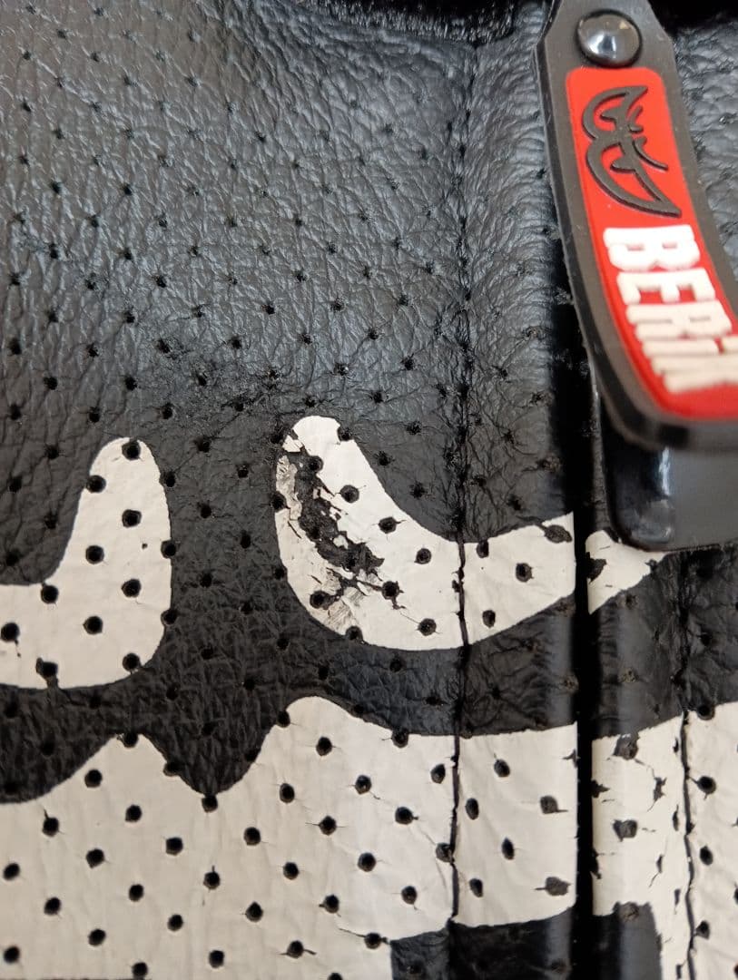 BERIK バイク用ジャケット ホワイト/ブラック/レッド　メンズ