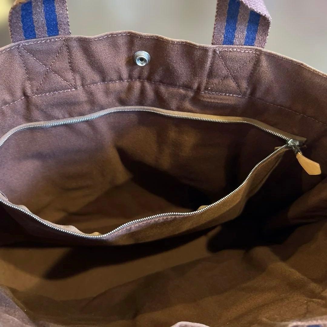 【美品】HERMES エルメス フールトゥMM トートバッグ 茶×ネイビーA4◎