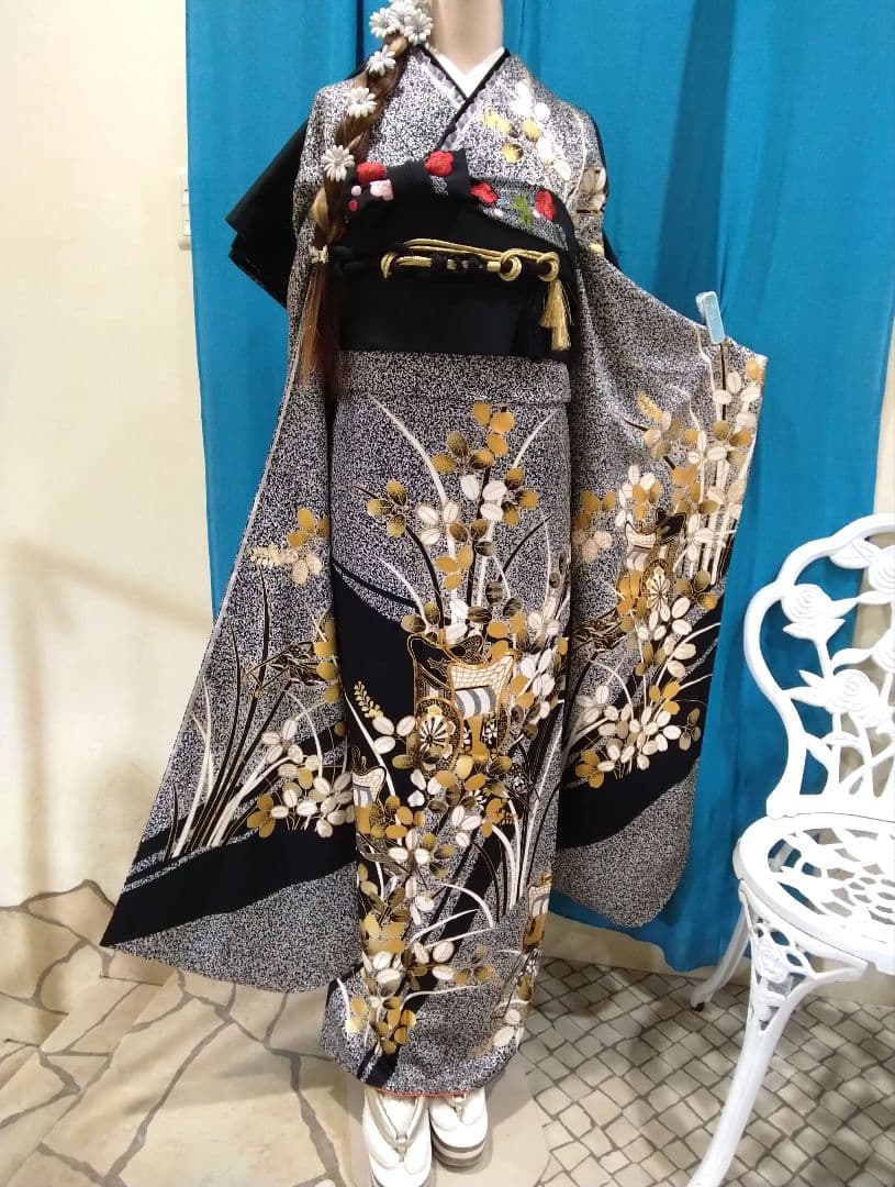 振袖フルセット、正絹振袖成人式、重ね衿、帯揚げ帯締め、袋帯、長襦袢、トールサイズ