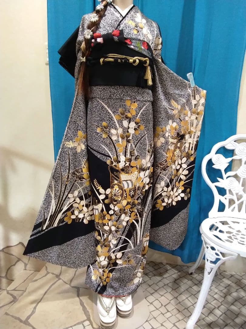 振袖フルセット、正絹振袖成人式、重ね衿、帯揚げ帯締め、袋帯、長襦袢、トールサイズ