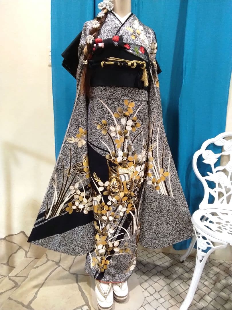 振袖フルセット、正絹振袖成人式、重ね衿、帯揚げ帯締め、袋帯、長襦袢、トールサイズ