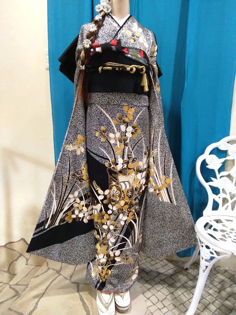 振袖フルセット、正絹振袖成人式、重ね衿、帯揚げ帯締め、袋帯、長襦袢、トールサイズ