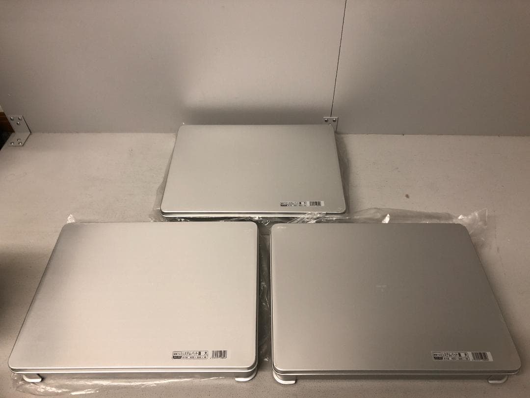 塩昆布 蓋付　3個　アカオアルミシステムバットL型　大 60　餃子バット⑵