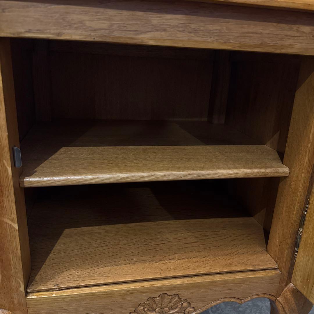 年末年始saleヴィンテージ　木製サイドテーブル　扉収納付き　右開き