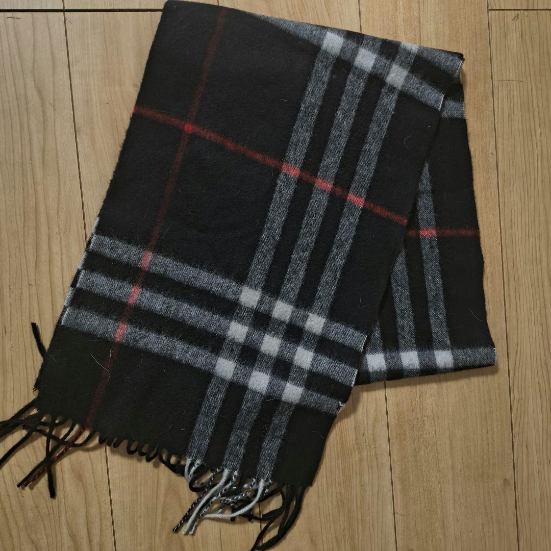 Burberry カシミヤ チェック柄マフラー