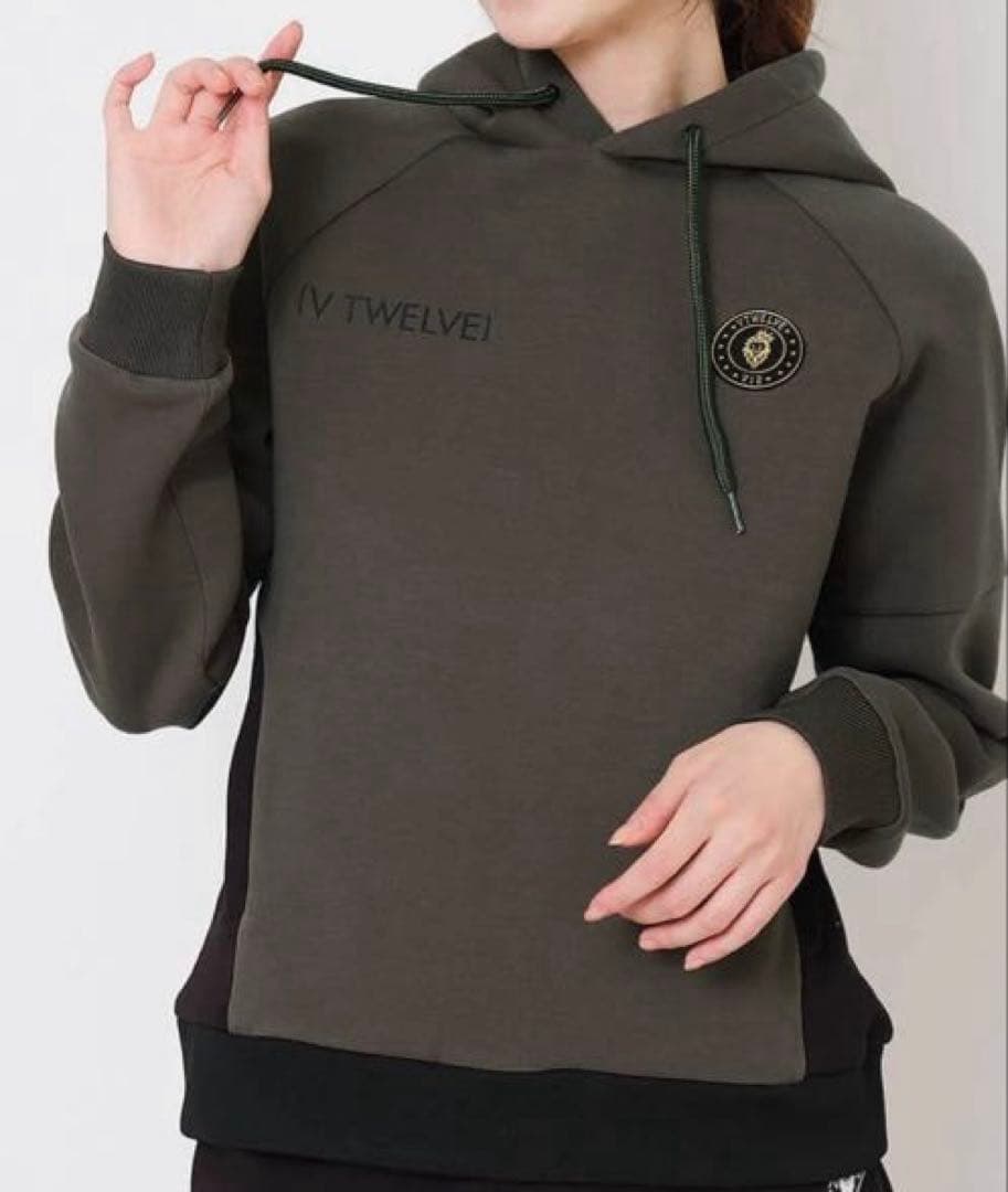 V12 フードスウェット♡レディース♡サイズ1♡カーキ