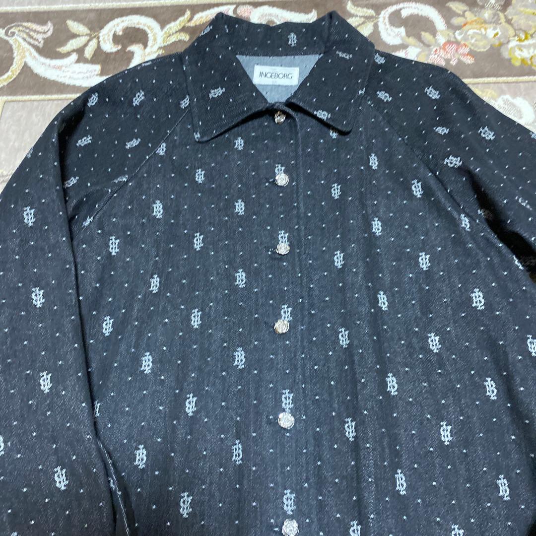 INGEBORG 黒いデニム風ロングコート