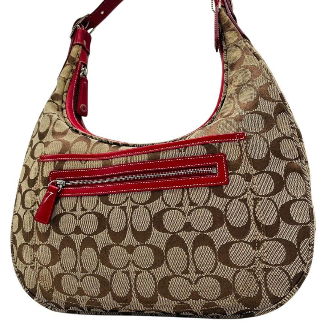 美品 コーチ ショルダーバッグ ワンショルダー キャンバス ブラウン 6070