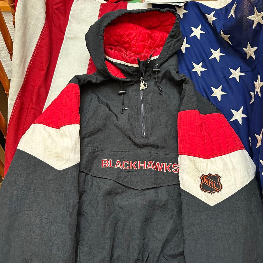 【90's】 STARTER　NHL　シカゴ・ブラックホークス　公認パーカー