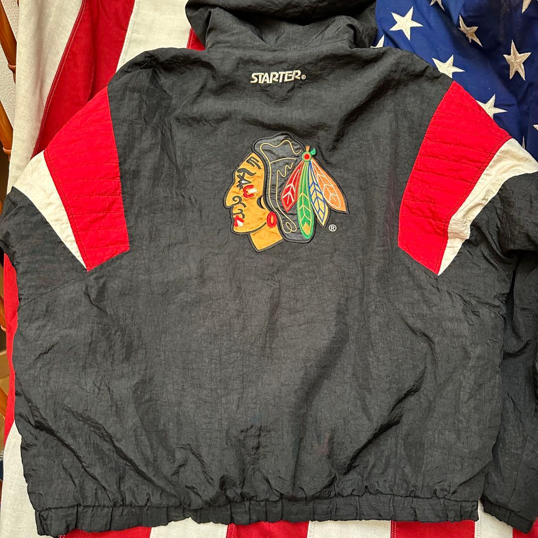 【90's】 STARTER　NHL　シカゴ・ブラックホークス　公認パーカー