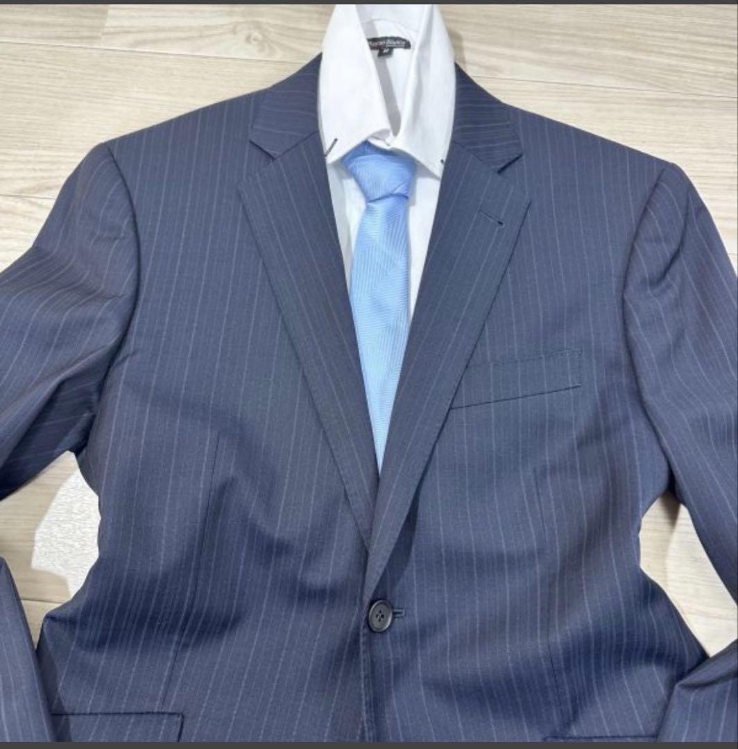 B*S様 美品 ポールスミス ネイビー ストライプ ビジネススーツ　MからLサイ