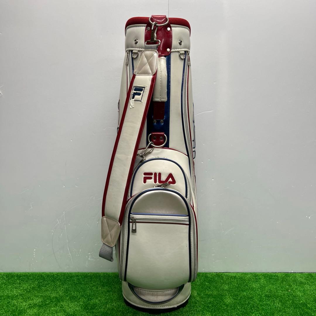 フィラ　FILA キャディバッグ　7インチ　ゴルフ　中古品　ホワイト　レッド