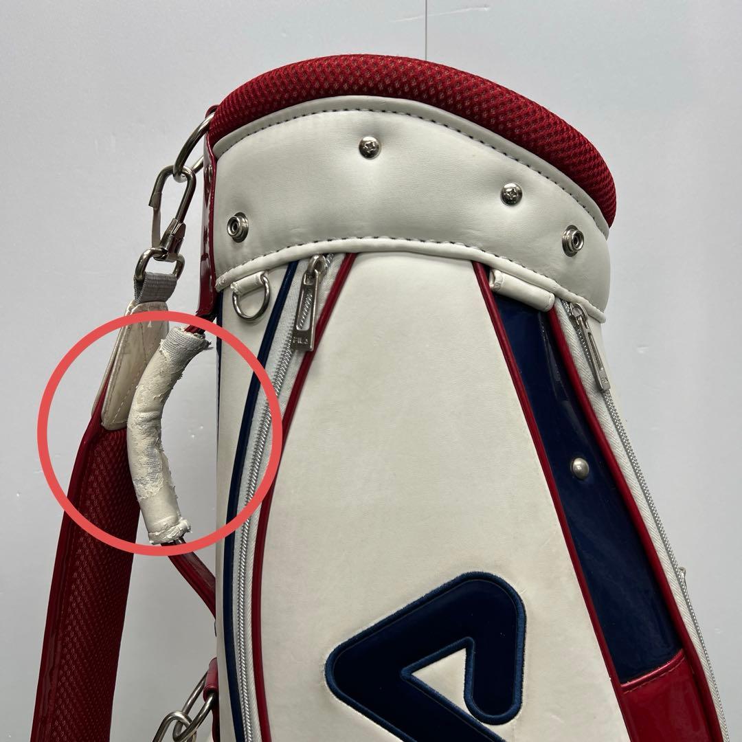 フィラ　FILA キャディバッグ　7インチ　ゴルフ　中古品　ホワイト　レッド