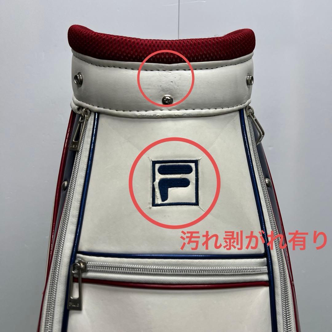 フィラ　FILA キャディバッグ　7インチ　ゴルフ　中古品　ホワイト　レッド